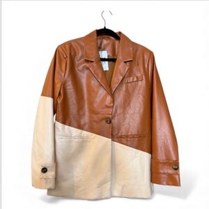 Elegant Brown and Tan Women's Blazer